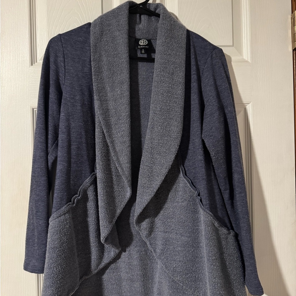 Bobeau Dark Gray and Light Gray Women's Cardigan